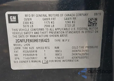 2017 Chevrolet Equinox Lt from USA, damaged, VIN 2GNFLFEK6H6196423